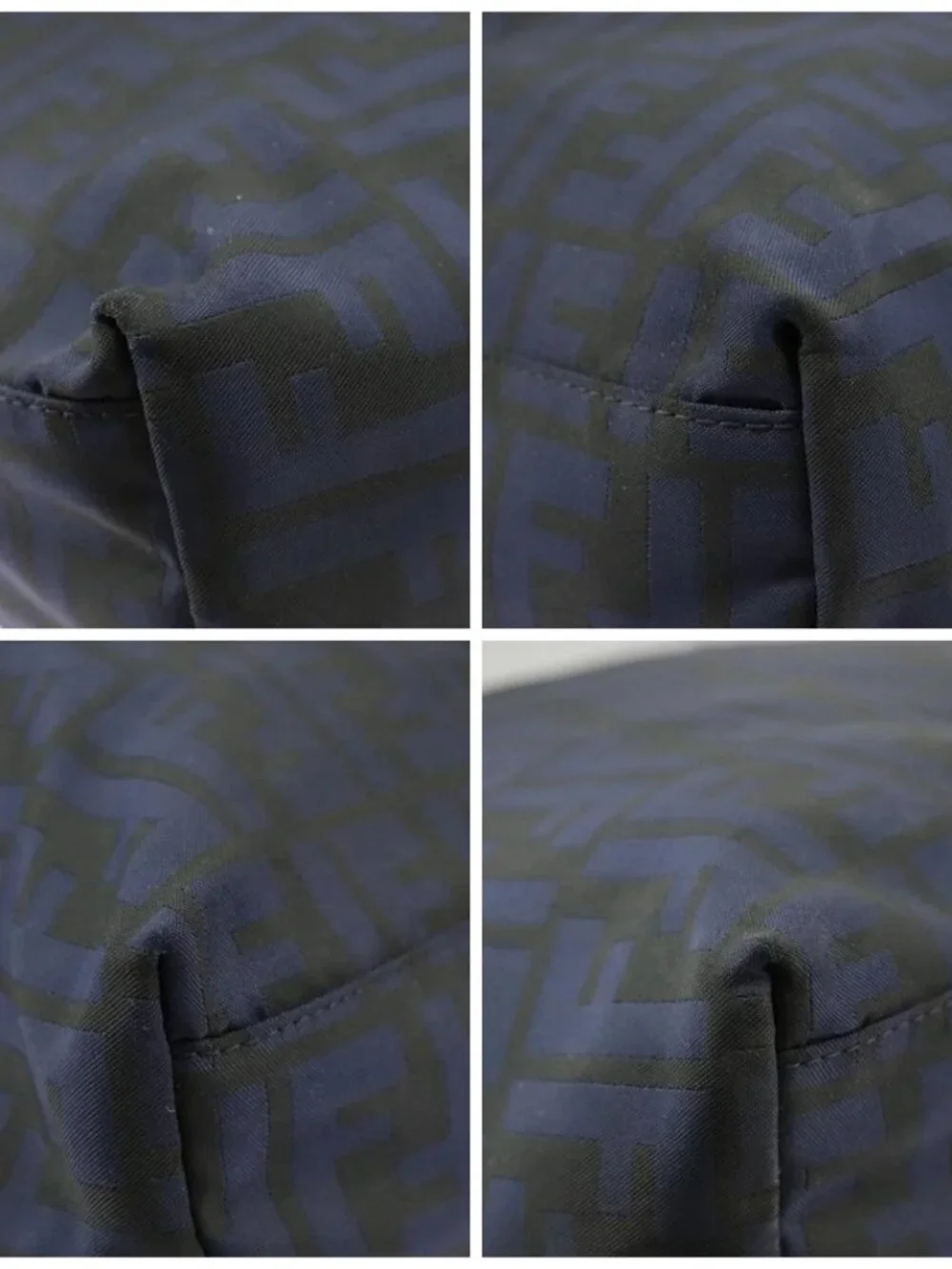 FENDI Zucca Canvas Tote Bag Gold Navy Auth ep6478 - Picture 16 of 16